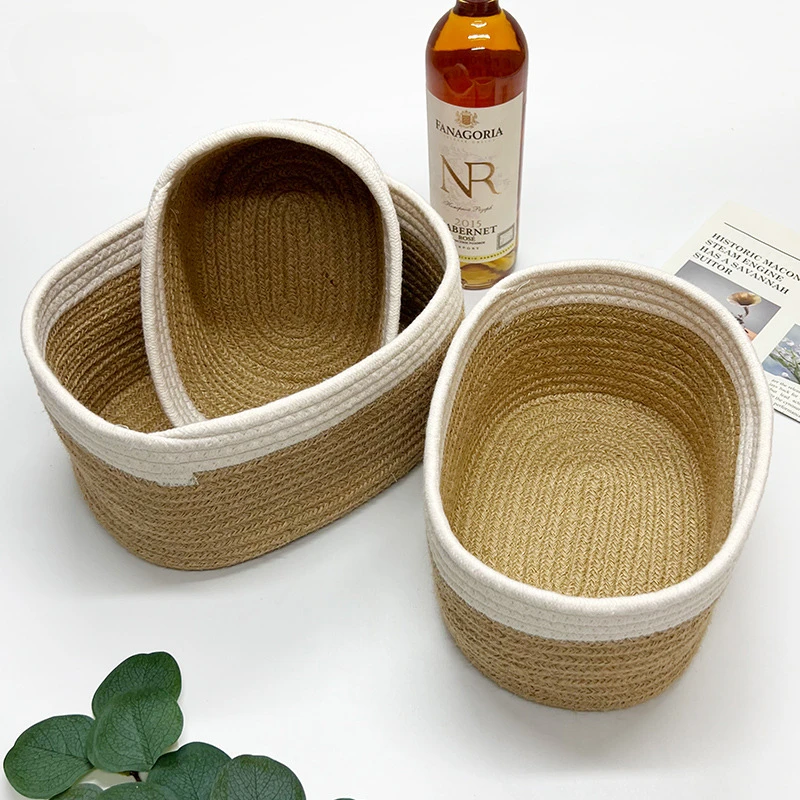 

Woven Jute Storage Basket for Kitchen Corner Basket Snack Storage Cute Basket Cosmetic Home Storage Baskets Shelves Gift Baskets