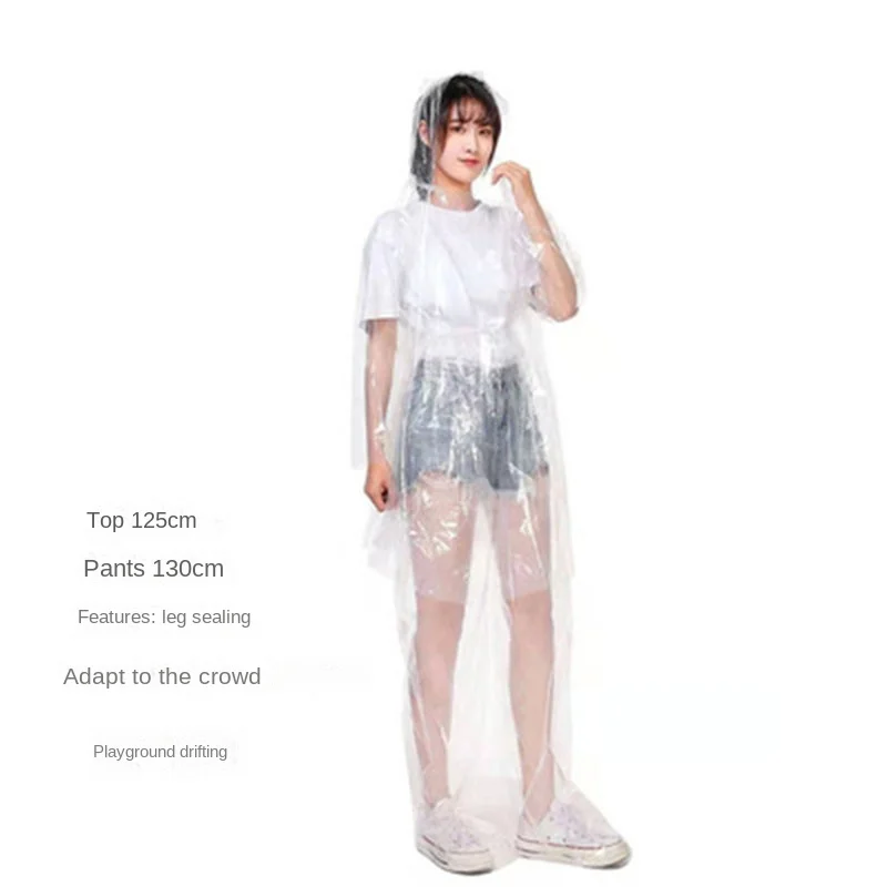 Foot-Wrapped Thickened Wear-Resistant Foot-Sealed Rain Pants Long Outdoor Portable Raincoat Drifting Waterproof Pants Cycling Disposable Rain Pants