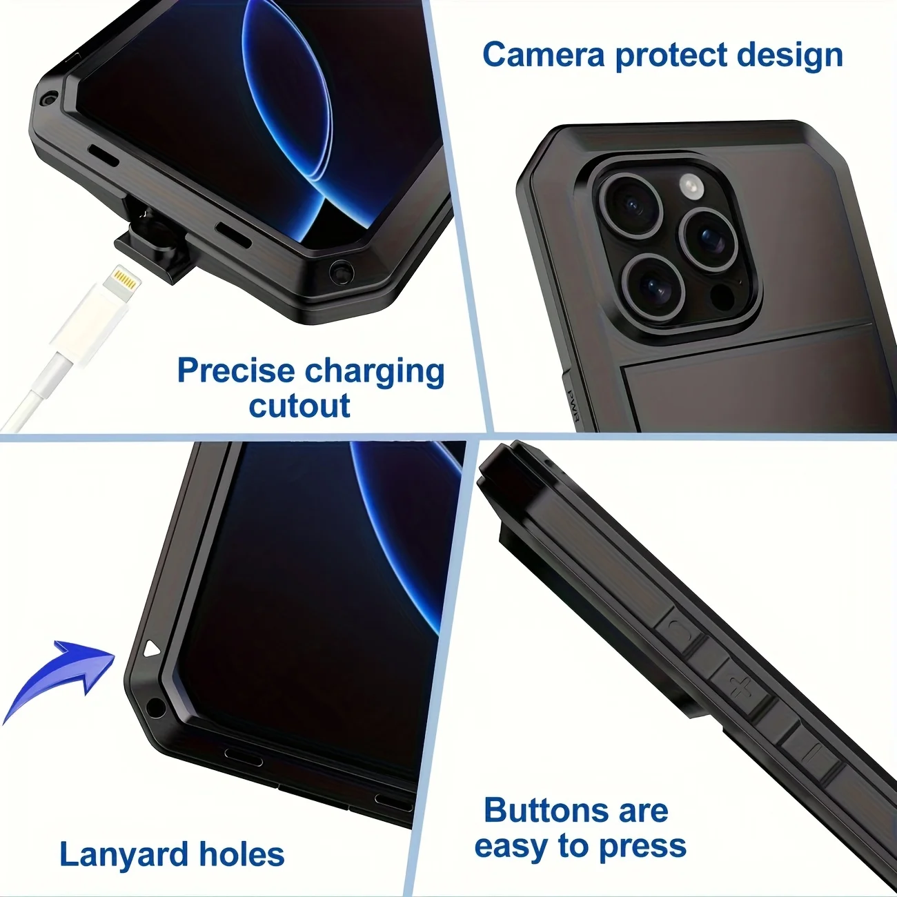 Premium Metal Doom Armor Case - 360° Shockproof Full Body Protective Cover
