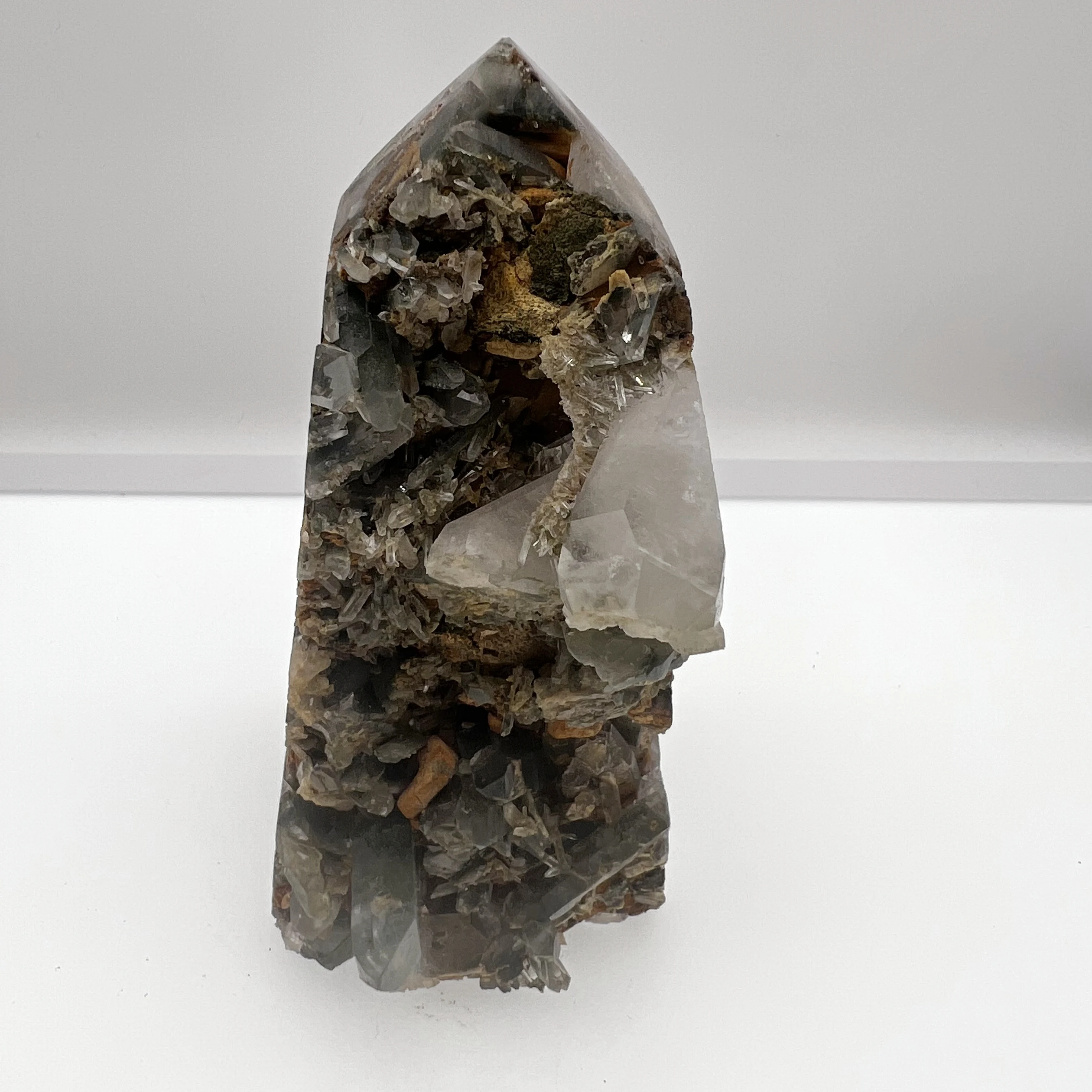 

Natural Green Phantom Quartz Crystal Point Mineral Stones Energy Healing Crystals HOME DECOR