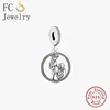 FC Jewelry Fit Original Pan Charms Bracelet Necklace 925 Sterling Silver Pregnant Mum And Dad Bead For Making Women Berloque 1