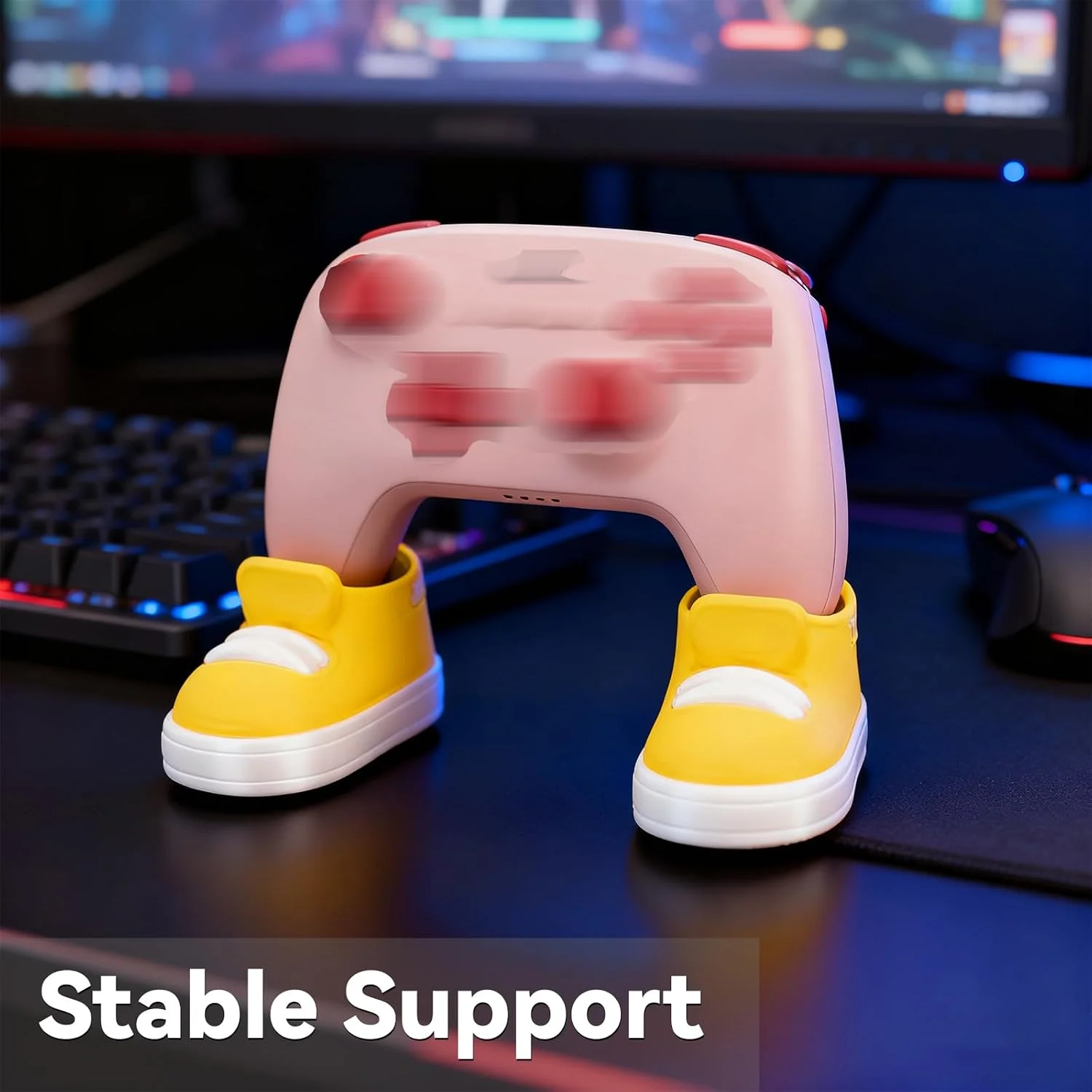 Game Controller Fun Stand - Colorful Shoe-Shaped Holder, Compatible with PS4, PS5, Xbox Controllers, Desktop Decoration - 4