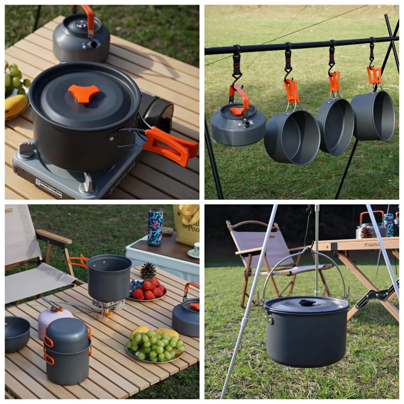 Bluesdeer Ultralight Camping Cooking Utensils Outdoor Tableware Pot Set Hiking Picnic Travel Tourist Dishes Supplies Equipment