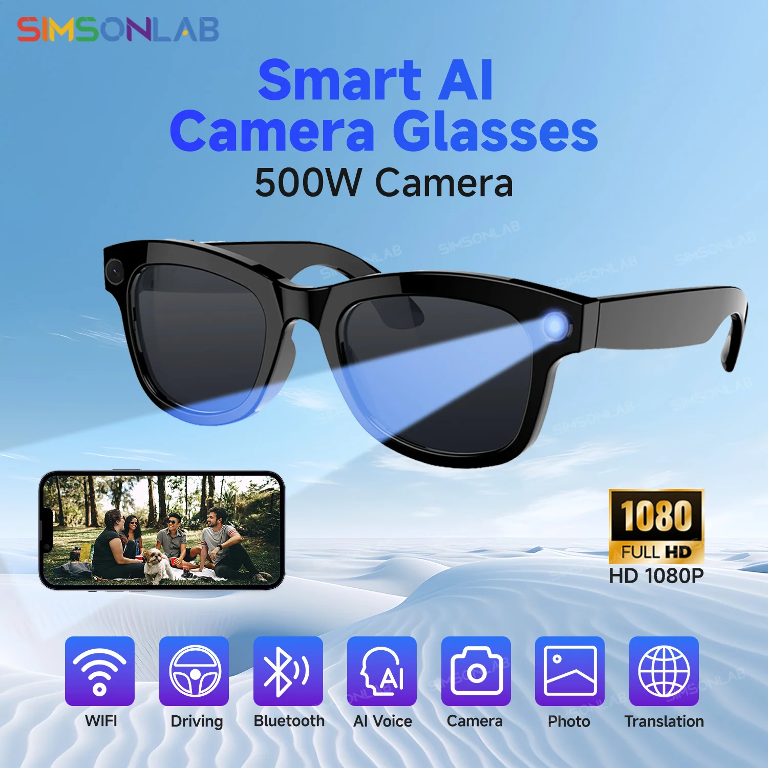 Smart Glasses With Bluetooth Camera Glasses Bluetooth Mini Hd