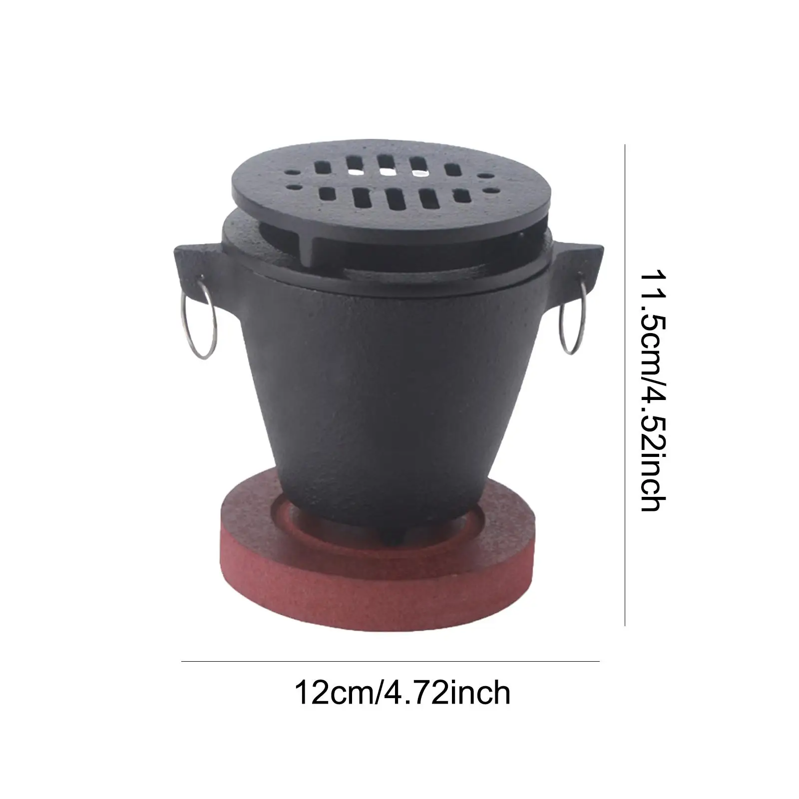 Cast Iron Hibachi Grill Camping Tabletop Fire with Wooden Base Practical Portable Heating Grill Cooker for Appetizers BBQ Cast Iron Hibachi Grill Camping Tabletop Fire with Wooden Base Practical Portable Heating Grill Cooker for Appetizers BBQ