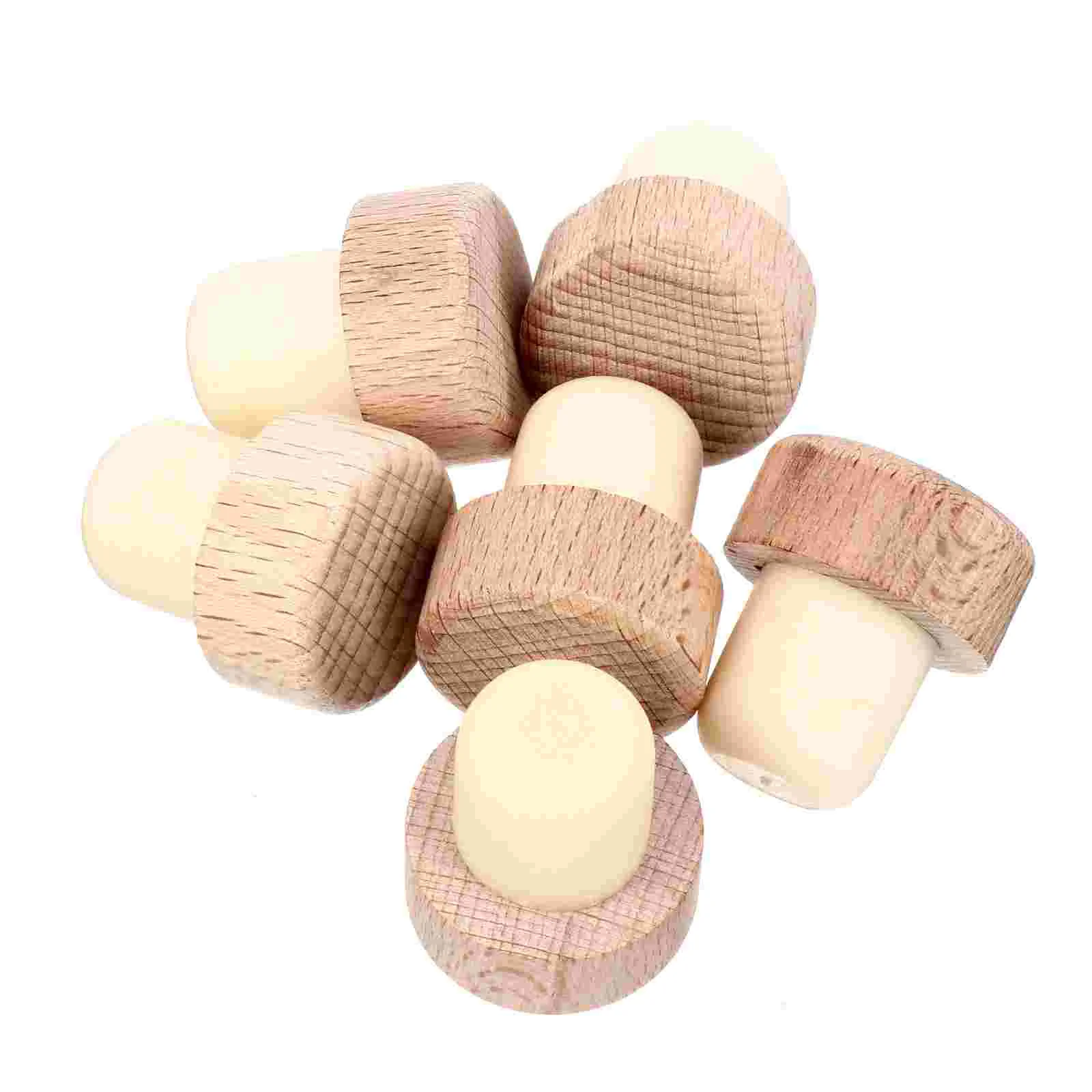 6Pcs 29mm Wooden Stopper Bottle Plug Wine Stoppers Sealing Cork Reusable Bottles Seal Oak Wood Plug Glass Jar Stopper