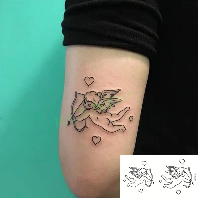 Tatuagem temporária à prova dwaterproof água adesivos de bloqueio do  coração anjo bonito bruxa cruz suco tatuagem adesivos na moda legal falsa  tatuagem para mulher - AliExpress