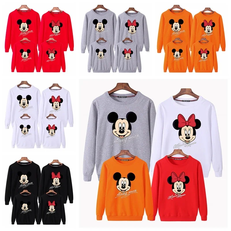 Family Matching Clothes Cartoon Mickey Minnie Mouse Sweatshirts Mother Daughter Father Son Long Sleeve T-shirt Top Mommy Clothes men t shirts,children tshirts,children tops