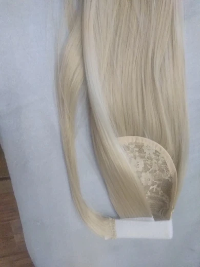 85cm Syntetiskt långt rakt hästsvans hårklämma i hårförlängningar Blond Brun omlott ponnyfrisyr för kvinnor photo review