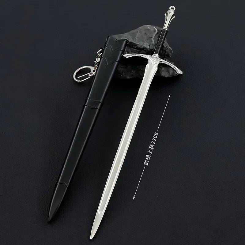Middle Earth Weapon Gandalf Glamdring Medieval Sword Metal Katana Samurai Sword Accessories Keychains Birthday Gifts Toys 22cm cosplay sword,sword keychain,cosplay toy,cosplay prop