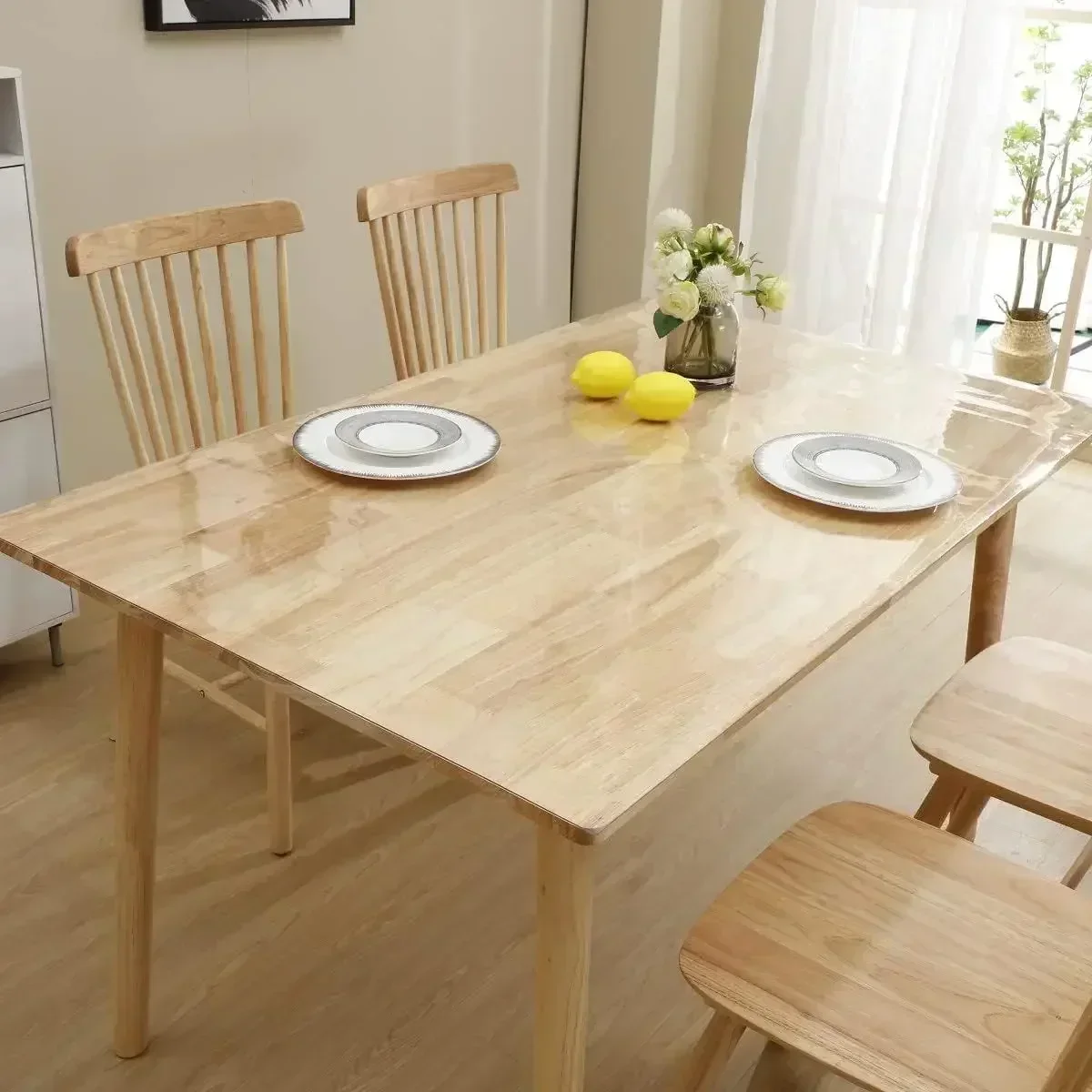 NEW Tablecloth Thickness PVC Transparent Waterproof Table Cover Mat Kitchen Pattern Oil Cloth Glass Soft Cloth Tablecloth 3
