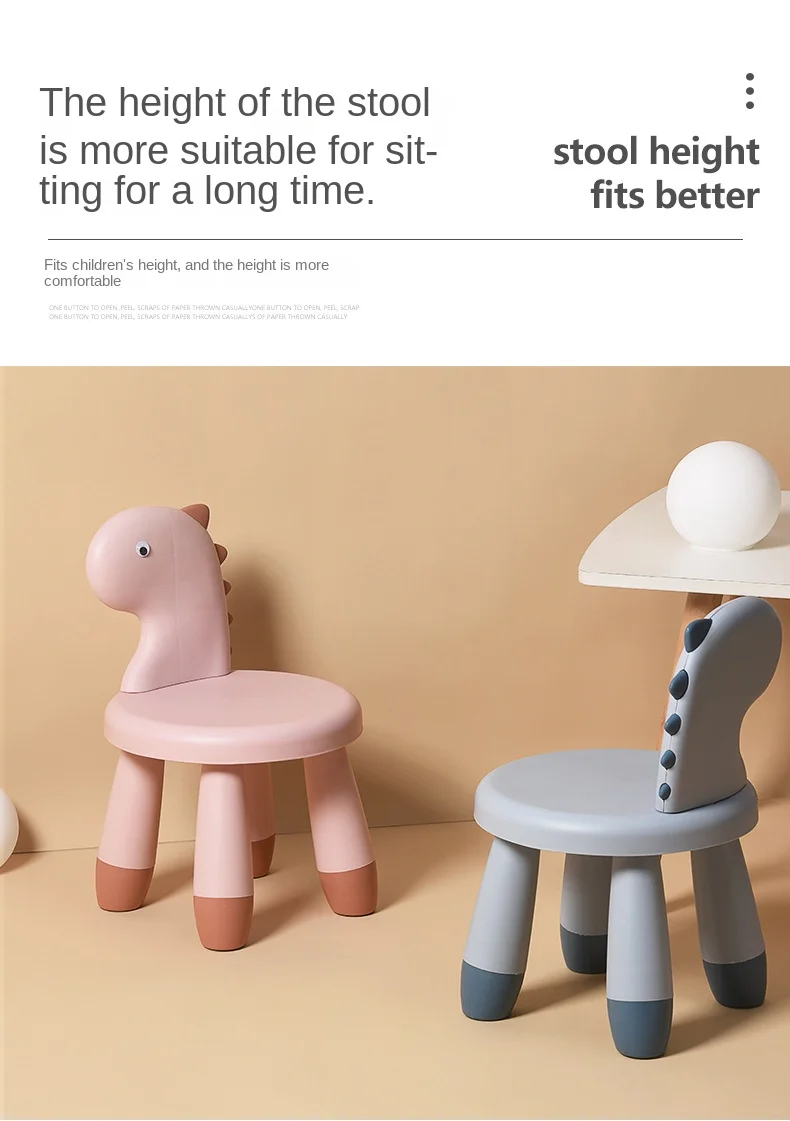 Children's Backrest Chair Home Thickened Non-slip Cartoon Creative Dinosaur Animal Baby Stool Dropshipping