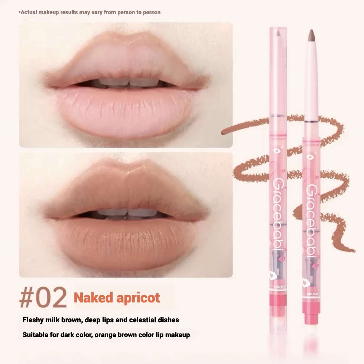 Gracebabi Mist Doodle Lip Liner Doppelkopf-Lipliner, wasserfest, dauerhafte Abdeckung, Lippenfarbe, Lippenstiftbasis – Detail 2