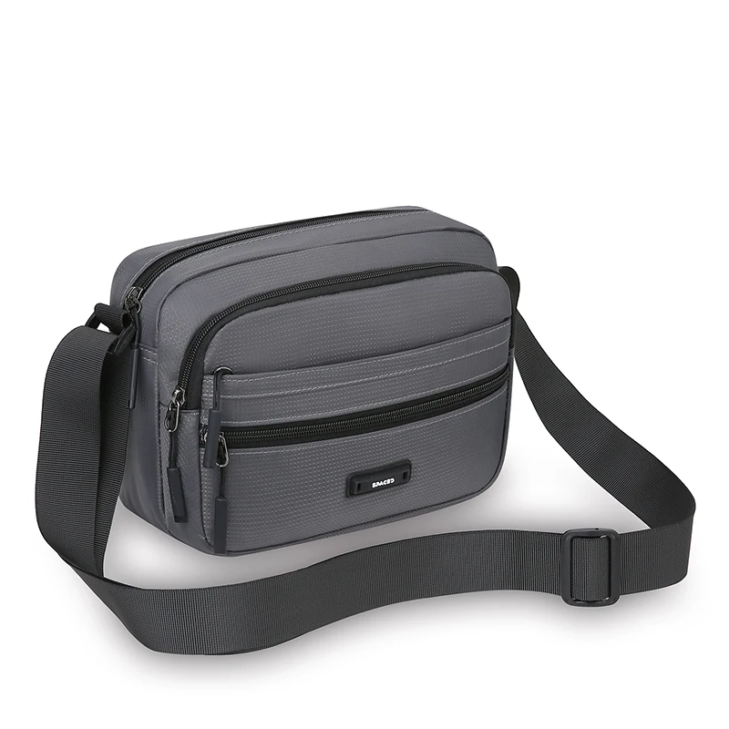 Men's black bag, adjustable strap, suitable for daily commuting and leisure travel, safe travel bag