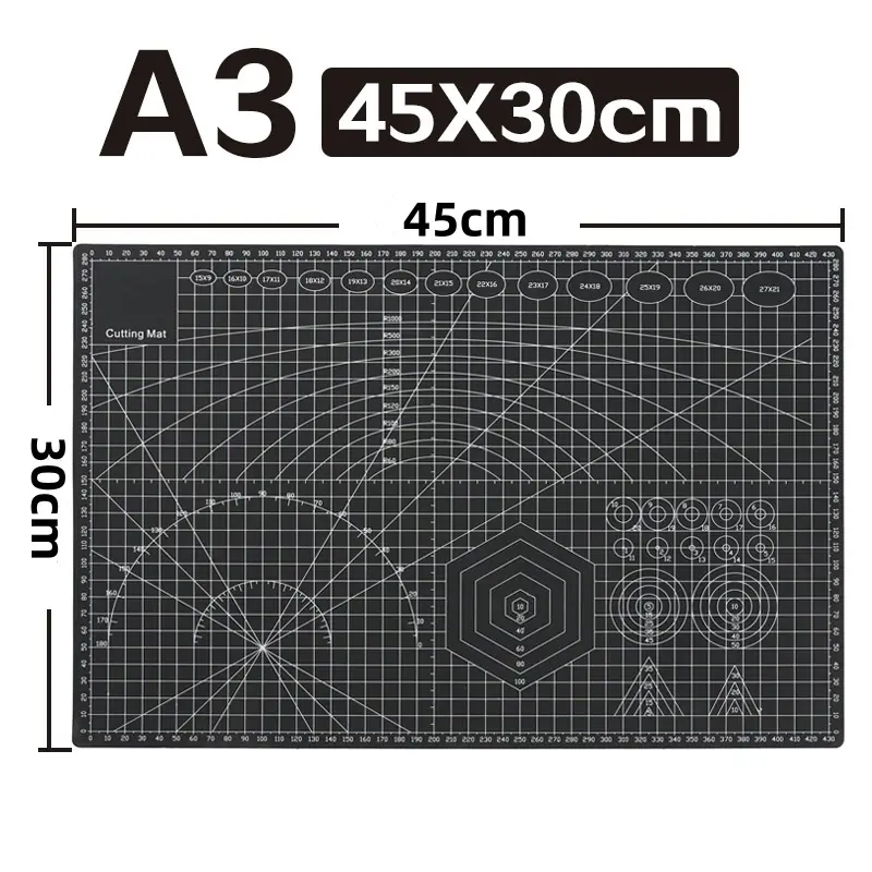 A3 Self-Healing Cutting Mat 45x30cm 3mm Thick Heavy Duty PVC Solid Core Double Sided Grid Craft DIY Office Tool image 7