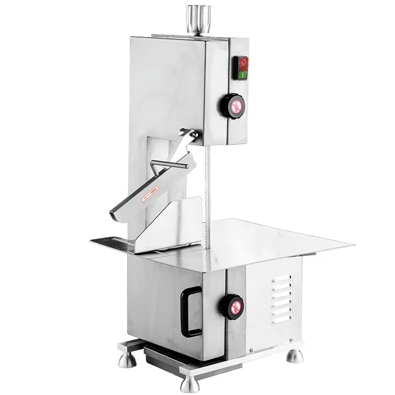 Stainless Steel Frozen Bone Sawing Machine 750W Butchers Bone Bandsaw Commercial Frozen Meat Fish Cutter Home Kitchen Appliance 750w 1l h stainless steel water distiller commercial
