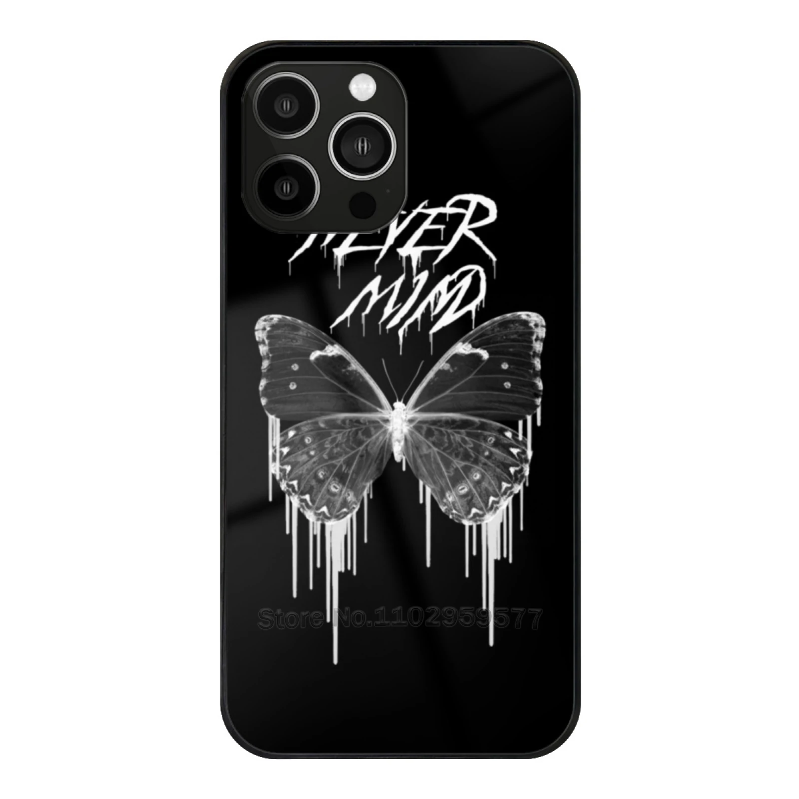

- Never Mind Glass Phone Case For Iphone 15 14 11 12 13 Pro Xr X 7 8 Xs Max 6S 5S Plus Cover Never Mind Black