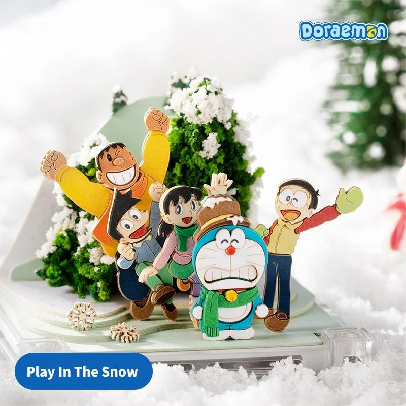 

2023 Kawaii Doraemon Cartoon mystery Box Anime Figure Toy Diy Paper Crafts Hobbies Gift Easy Assembly Kids Adults Creative ToysM