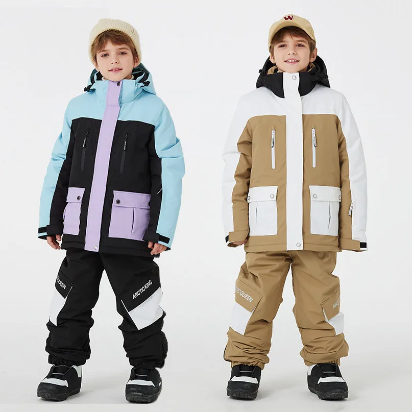 

New Kids Ski Suit Children Windproof Waterproof Child Warm Snow Set Pants Girls And Boy Winter Skiing And Snowboarding Jacket