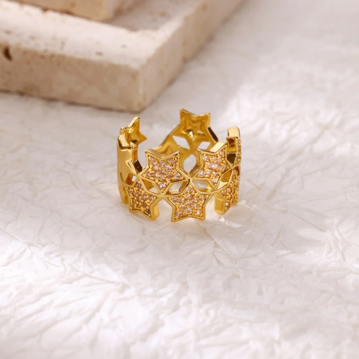 Zircon Double Stars Ring For Women