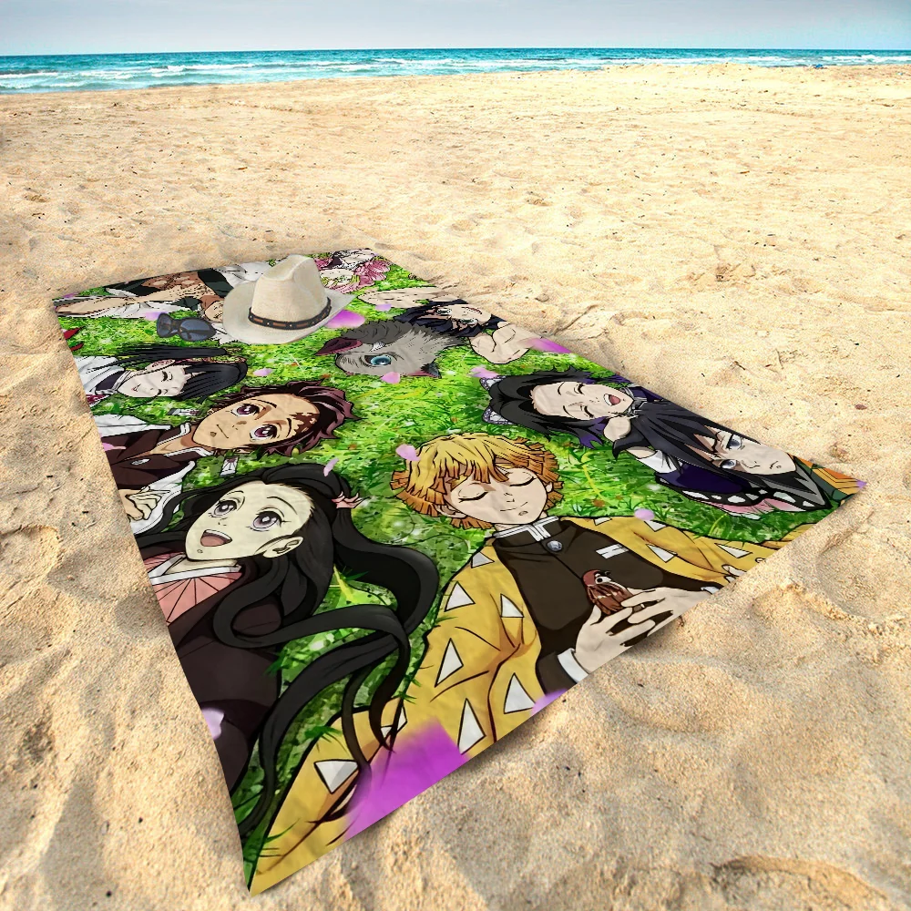 Anime D-Demon S-Slayer Towel Microfiber Beach Towel Absorbent Quick dry Soft Yoga Swimming Resort Mountain Climbing Towel 2