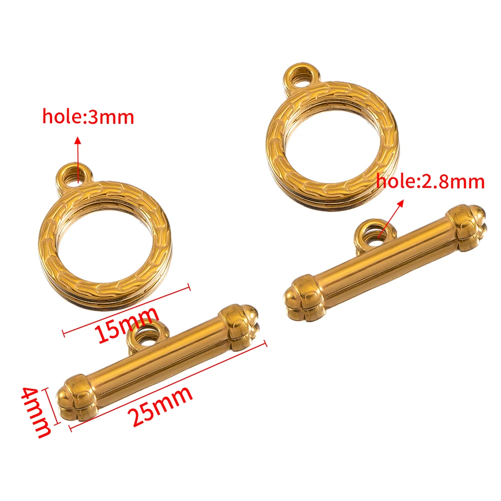 3Setst Edelstahl geprägt ot Knebel verschluss Haken Kreis Ringe Steck verbinder DIY Halsketten Armbänder Zubehör Schmuck herstellung – Detail 13