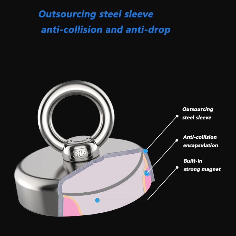 Powerful Strong Magnet 20 90 mm ND Search Magnet Ultra Strong Fishing Magnets Rings Powerful Salvage