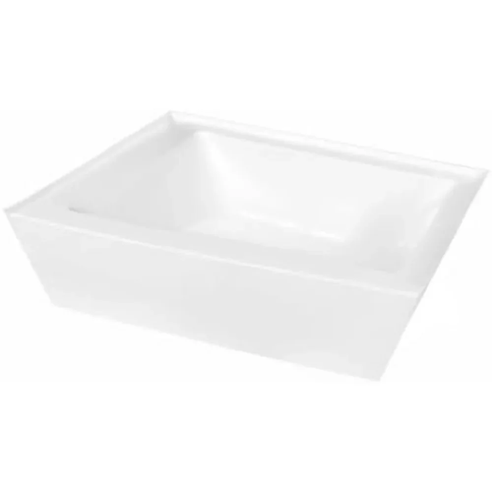 60" Acrylic Bathtub with Fiberglass and Resin Reinforcement，Three Wall Alcove Installation with Tile Flange，Alcove Bathtub 5