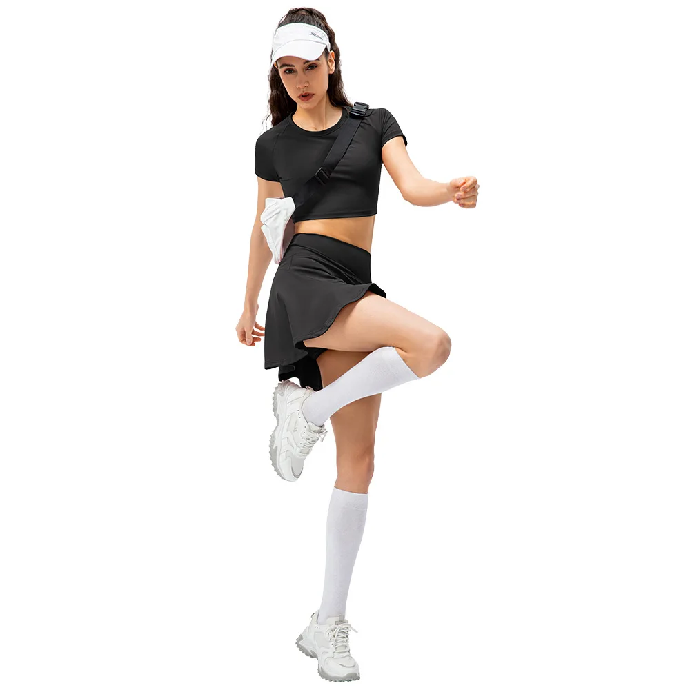 Nadanbao Sports Tennis Skirts for Women Pocket Skirt Fitness Shorts High Waist Athletic Running Short Outdoor Sport Golf Skort