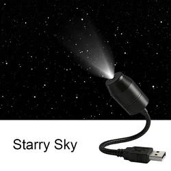 USB LED Starry Atmosphere Projector - Car Roof Interior Light for Night Decor and Romantic Galaxy Ambiance (Starry Sky)
