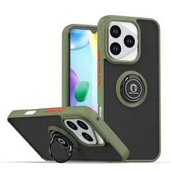 Enhanced Title:  
Durable Armor Matte Case with Magnetic Ring Stand - Shockproof Protection and Versatile Kickstand for Honor X6c (Army green)