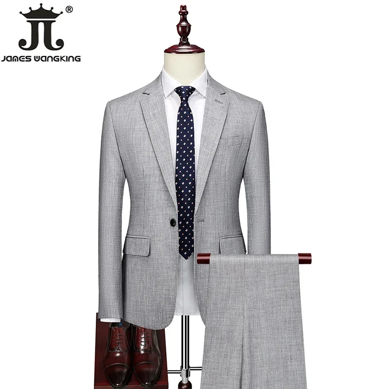 Mens Slim Three-piece Suit Blazer Vest Pants Formal Business Solid Color Groom Wedding Dress Party Social