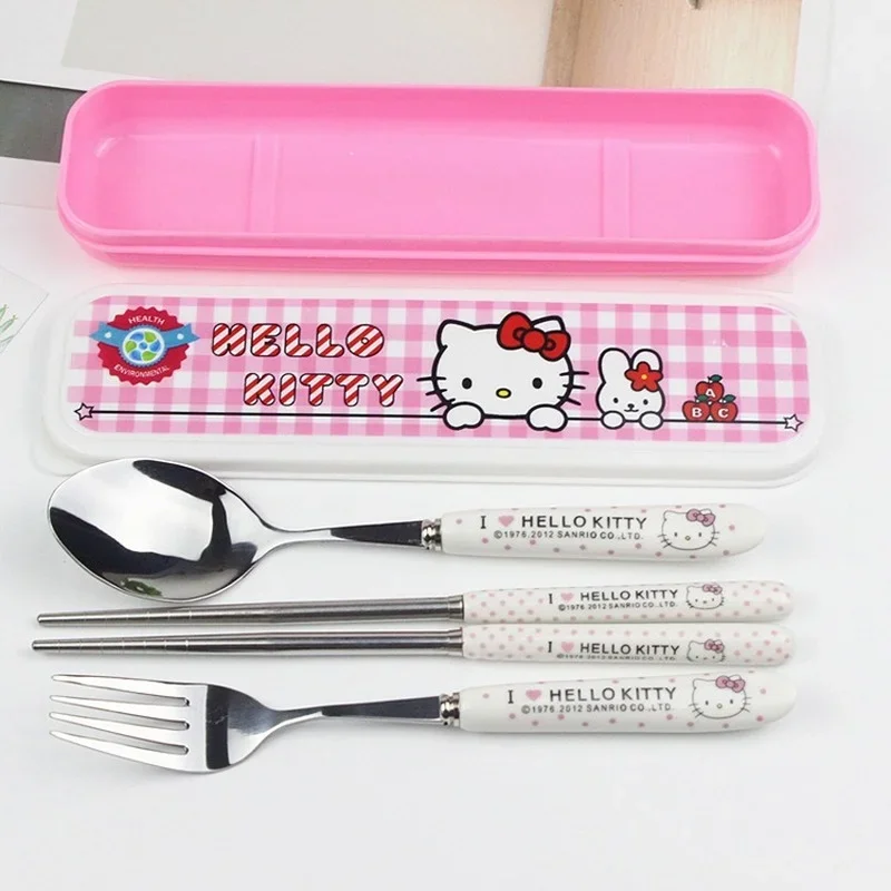 Kids Tableware Disney Mickey Minnie Baby Tableware Set Children Utensil Stainless Steel Toddler Dinnerware Cutlery Cartoon Infant Spoon Fork