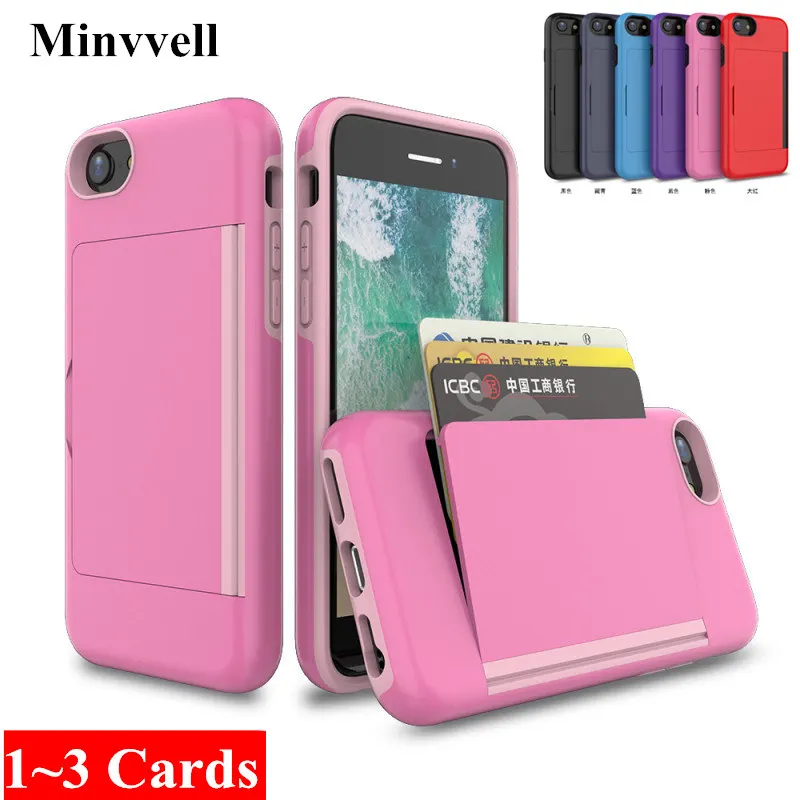 Custodia Per Slot Per Schede Color Caramella Per Iphone Se 2020 6 6S 6Plus 6 6S Plus 7 Custodia Flip Armor Cover Per Iphone 6S 7 7Plus 8Plus Fundas