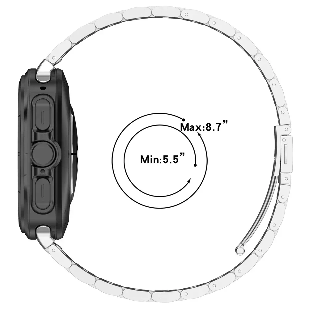 Sleek Stainless Steel Metal Watchband Bracelet