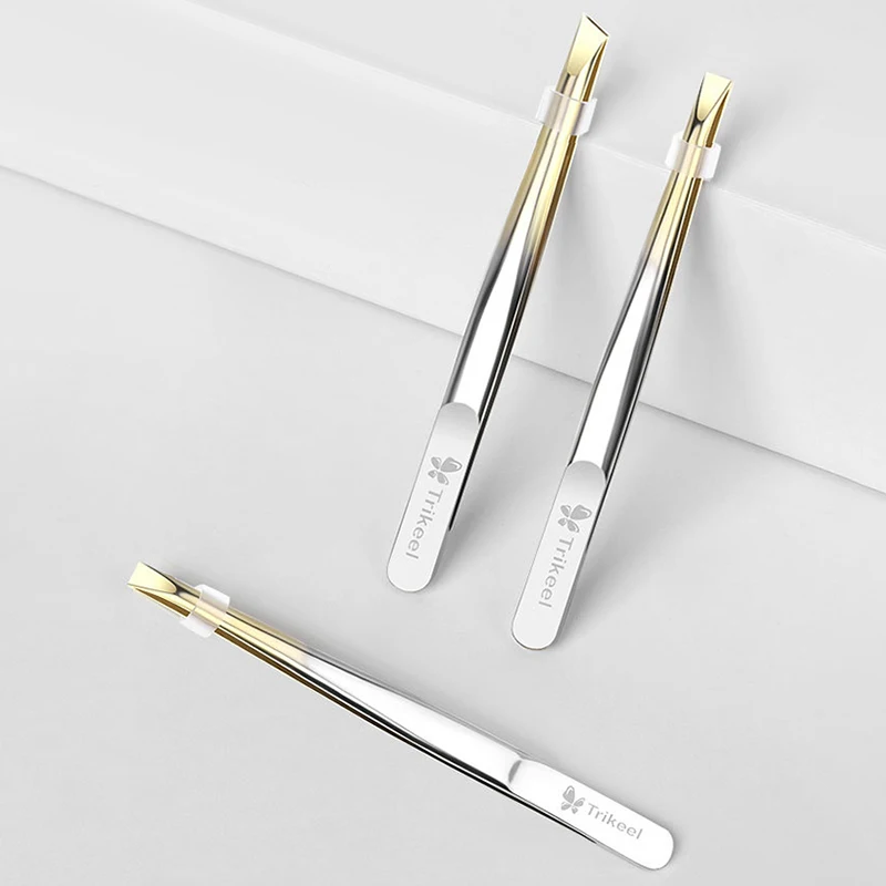 Stainless steel eyebrow clip beauty and makeup eyebrow repair tool Eyebrow clipper with slanted eyebrow forceps 3