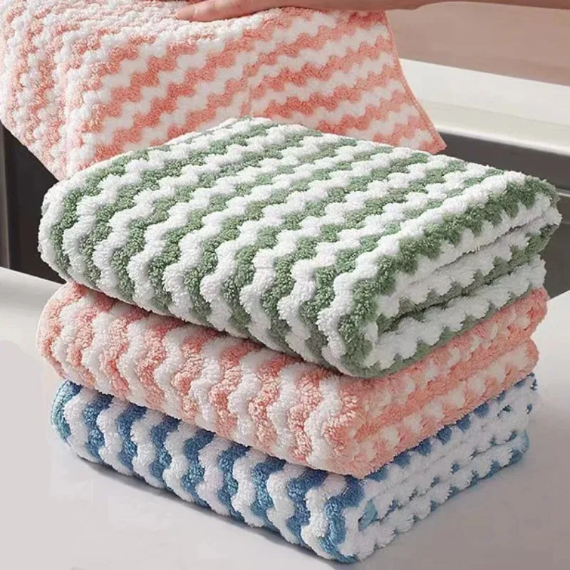 1/2pcs Kitchen Dishwashing Cloth Superfine Fiber Water Absorbent Cleaning Cloth Multipurpose Household For Kitchen Cleaning Tool