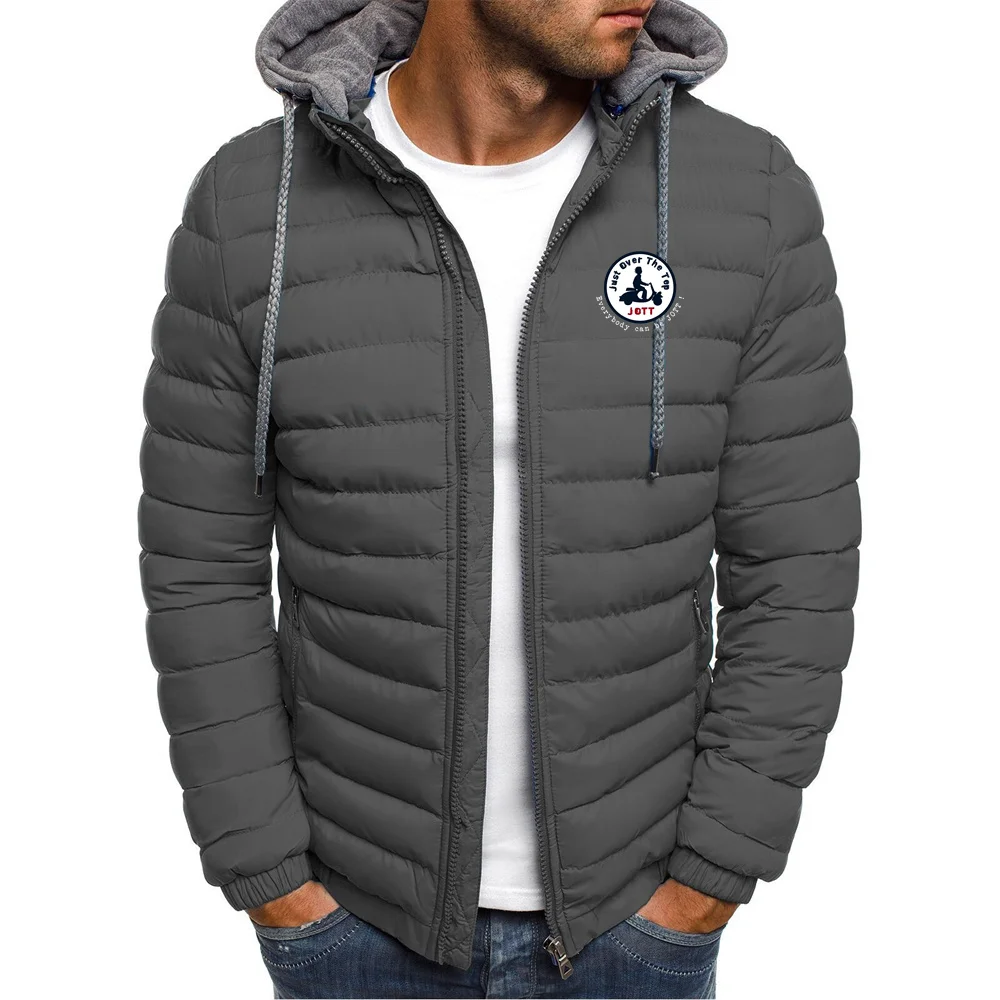 

Мужское хлопковое пальто с капюшоном, короткое теплое хлопковое пальто с воротником-стойкой, Осень-зима 2024