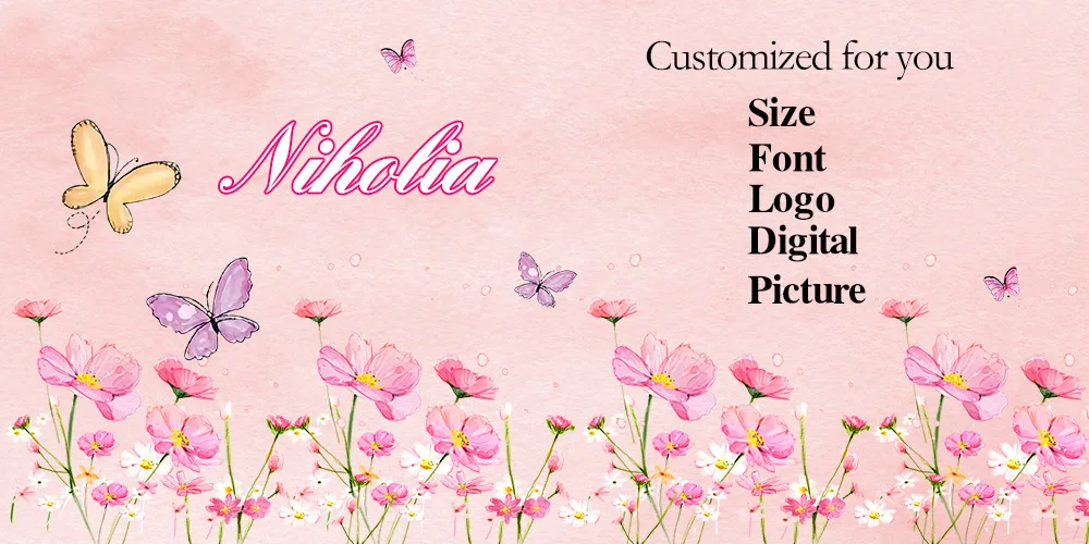 Photo Backdrop Personalized Kids Birthday Party Cartoon Scene Vinyl Polyester Poster Banners