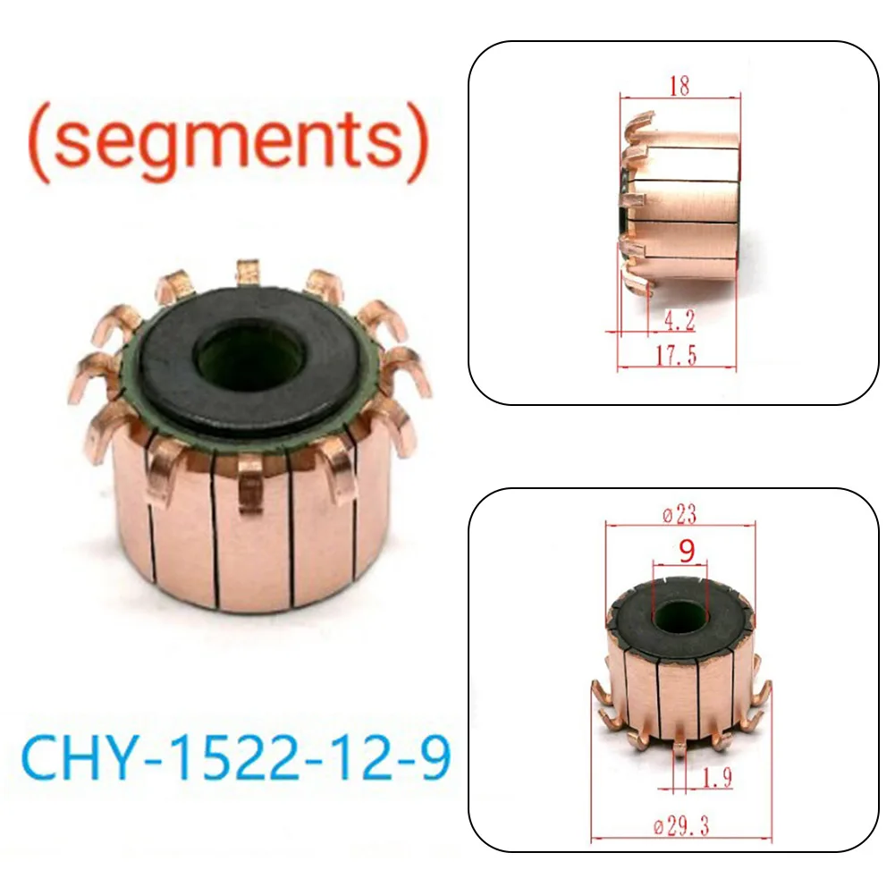 1PC 12P Zähne Kupfer Haken Typ Elektrische Motor Kommutator 9 × 23 × 17.5(18) mm/23x8x1 7mm/26x 8x 17,6mm DC Motor Kommutator – Detail 6