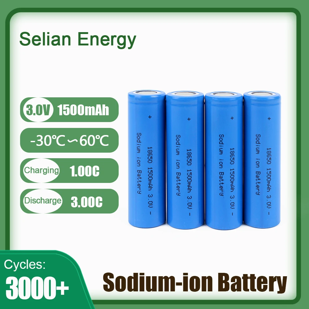 18650Natriumbatterie3V1500mAhsibwiederaufladbareZelle3000ZyklennaIonenBatterienzur