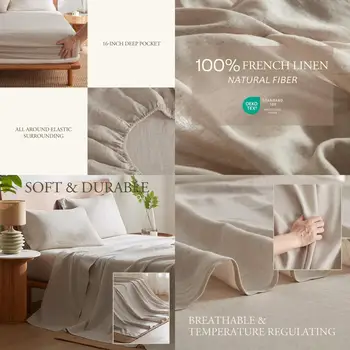 Queen Linen Sheet Set 1