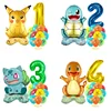 12pcs Pokemon Pikachu Balloon Set Children's Party Decoration Charmander Squirtle Bulbasaur Birthday Foil Balloon Gift Doll Toy 1