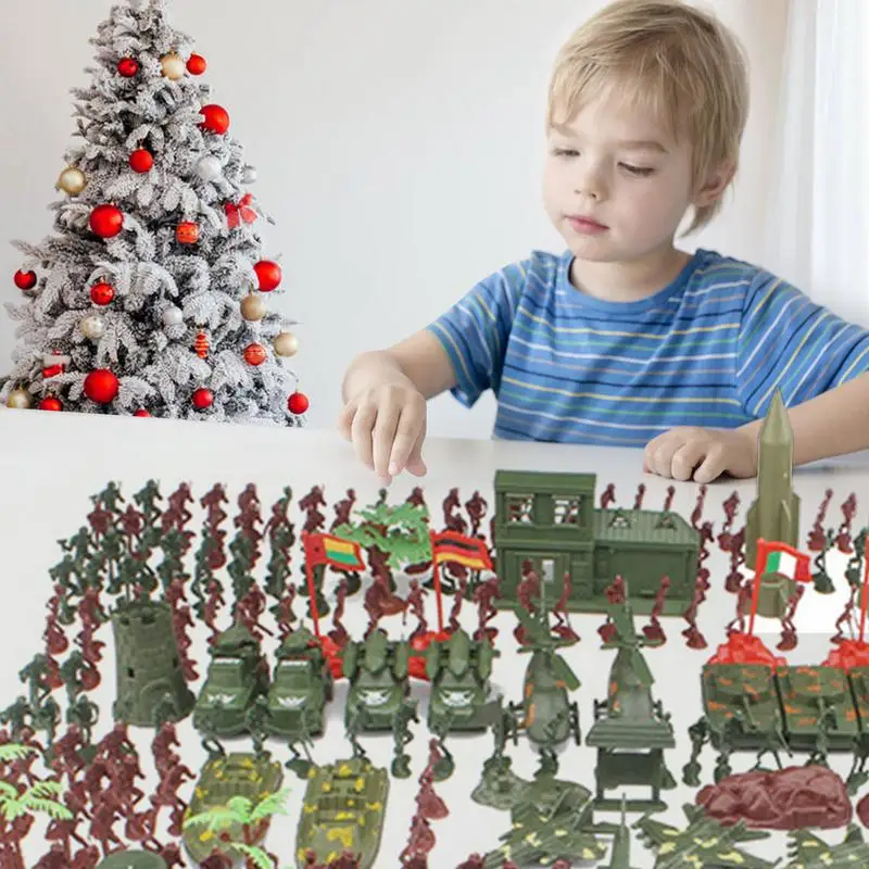 MilitaryToy Model Action Figure Men Figures Poses Soldiers Armed Helicopters Rockest Tanks Turret Children Boy Gift Toy Kit 2