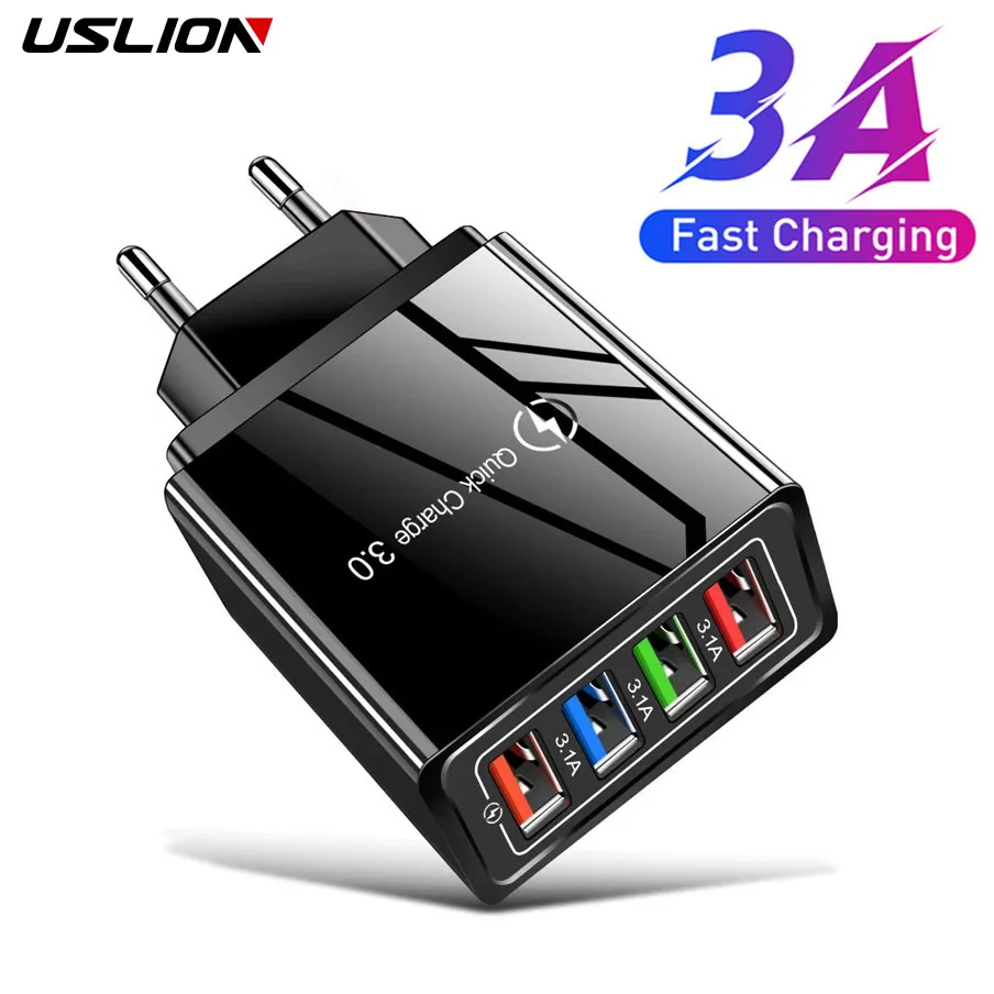 Зарядное устройство USLION с 4 USB-портами, 3 А