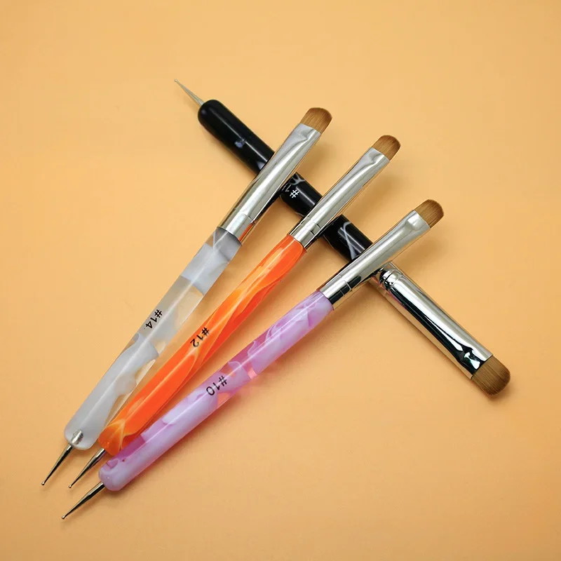 French Nail Art Brush Dual End Nail Art Dotting Pen Acrylic Drawing Rhinestone Gel Painting Manicure Tool for Beginner 6