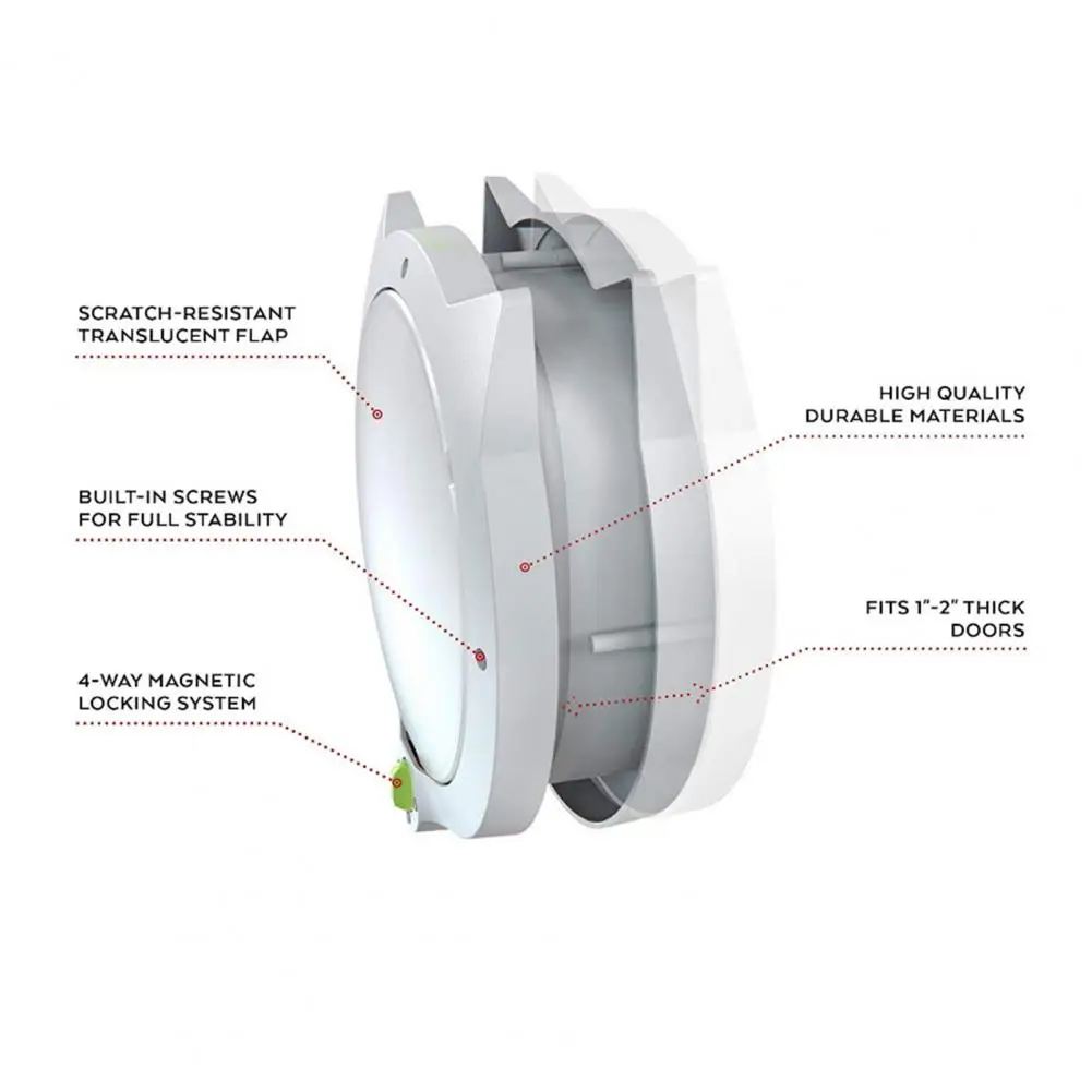 Small Round Cat Door Security ABS 4 Ways Modes Pet Plastic Window Lockable Safe Dog Gate Interior Exterior Door for Dog