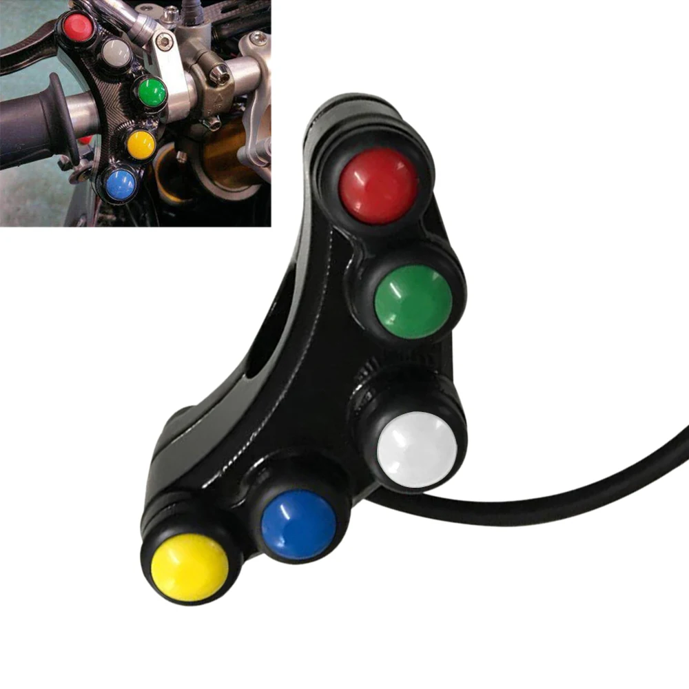 

12V Motorcycle Switches 7/8 inch 22Mm Handlebar Mount Headlight Turn Signal Fog Lights Horn Aluminum Alloy on OFF ATV