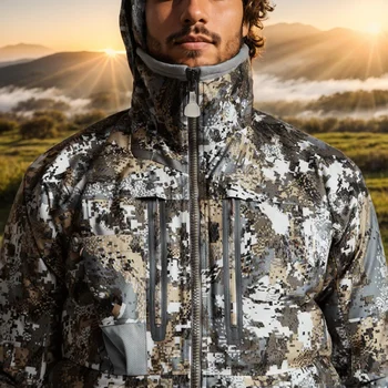 Ainfad Men's fall winter camouflage waterproof insulation Aerolite Jacket hunting, fishing clothing 5