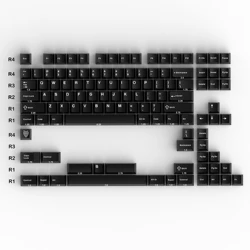 Elegant Black & White Keycap Set - Premium PBT Double Shot, Cherry Profile, 114 Keys for Alice Layout Keyboards (WOB)